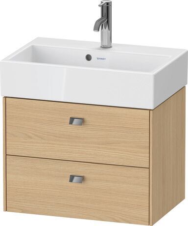 Vanity unit wall-mounted, BR432801030 Natural oak Matt, Decor, Handle Chrome