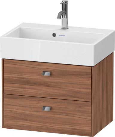 Vanity unit wall-mounted, BR432801079 Walnut Matt, Decor, Handle Chrome