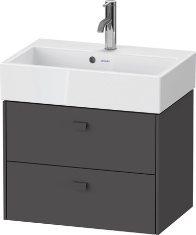 Vanity unit wall-mounted, BR432804949 Graphite Matt, Decor, Handle Graphite