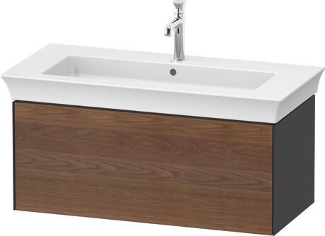 Vanity unit wall-mounted, WT424207758 Front: American walnut Matt, Solid wood, Corpus: Graphite Satin Matt, Lacquer