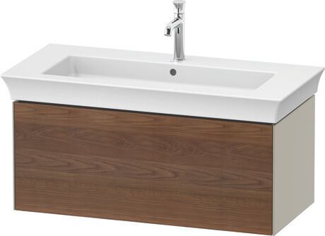 Vanity unit wall-mounted, WT424207760 Front: American walnut Matt, Solid wood, Corpus: taupe Satin Matt, Lacquer