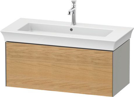 Vanity unit wall-mounted, WT42420H592 Front: Natural oak Matt, Solid wood, Corpus: Stone grey Satin Matt, Lacquer