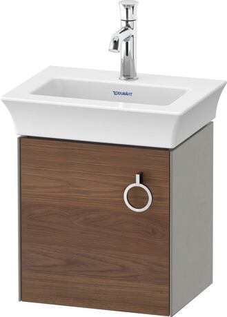 Vanity unit wall-mounted, WT4250L7792 Front: American walnut Matt, Solid wood, Corpus: Stone grey Satin Matt, Lacquer