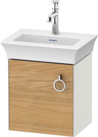 Vanity unit wall-mounted, WT4250LH536 Front: Natural Oak solid Matt, Solid wood, Corpus: White Satin Matt, Lacquer