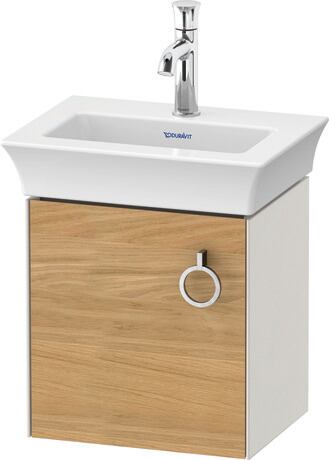 Vanity unit wall-mounted, WT4250LH539 Front: Natural Oak solid Matt, Solid wood, Corpus: Nordic white Satin Matt, Lacquer