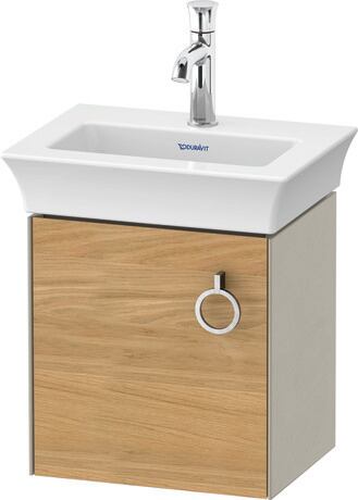 Vanity unit wall-mounted, WT4250LH560 Front: Natural Oak solid Matt, Solid wood, Corpus: taupe Satin Matt, Lacquer