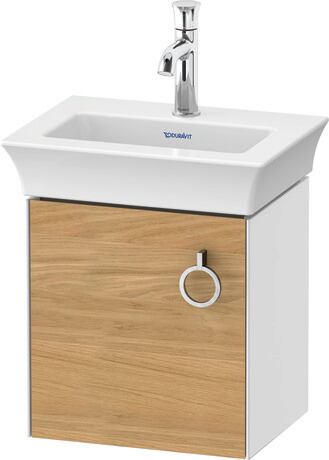 Vanity unit wall-mounted, WT4250LH585 Front: Natural Oak solid Matt, Solid wood, Corpus: White High Gloss, Lacquer