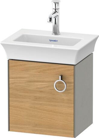 Vanity unit wall-mounted, WT4250LH592 Front: Natural Oak solid Matt, Solid wood, Corpus: Stone grey Satin Matt, Lacquer