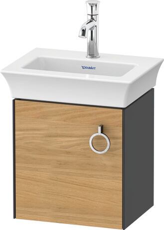 Vanity unit wall-mounted, WT4250LH5H1 Front: Natural Oak solid Matt, Solid wood, Corpus: Graphite High Gloss, Lacquer