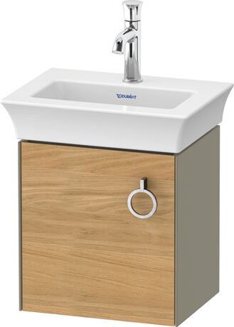 Vanity unit wall-mounted, WT4250LH5H2 Front: Natural Oak solid Matt, Solid wood, Corpus: Stone grey High Gloss, Lacquer