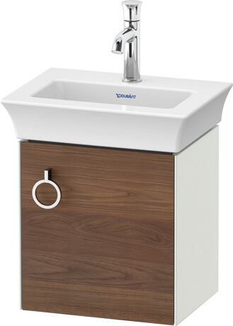 Vanity unit wall-mounted, WT4250R7736 Front: American walnut Matt, Solid wood, Corpus: White Satin Matt, Lacquer