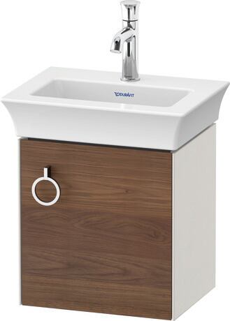 Vanity unit wall-mounted, WT4250R7739 Front: American walnut Matt, Solid wood, Corpus: Nordic white Satin Matt, Lacquer