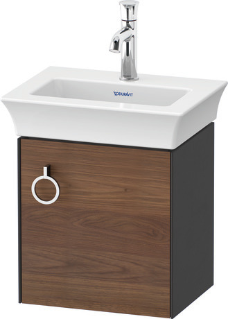 Vanity unit wall-mounted, WT4250R7758 Front: American walnut Matt, Solid wood, Corpus: Graphite Satin Matt, Lacquer