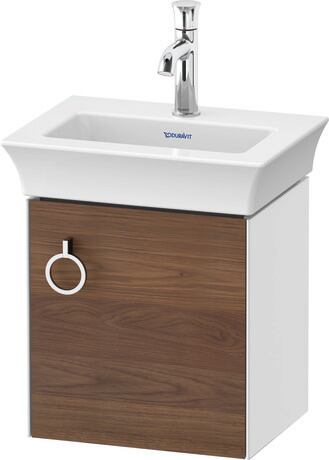 Vanity unit wall-mounted, WT4250R7785 Front: American walnut Matt, Solid wood, Corpus: White High Gloss, Lacquer