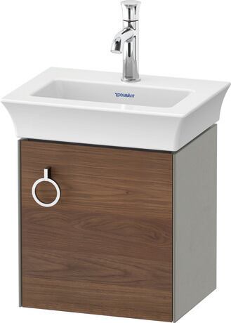 Vanity unit wall-mounted, WT4250R7792 Front: American walnut Matt, Solid wood, Corpus: Stone grey Satin Matt, Lacquer