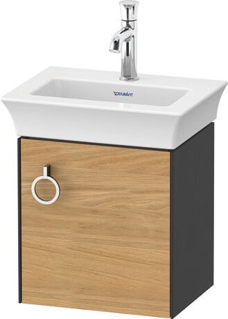 Vanity unit wall-mounted, WT4250RH558 Front: Natural Oak solid Matt, Solid wood, Corpus: Graphite Satin Matt, Lacquer