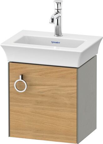 Vanity unit wall-mounted, WT4250RH592 Front: Natural Oak solid Matt, Solid wood, Corpus: Stone grey Satin Matt, Lacquer