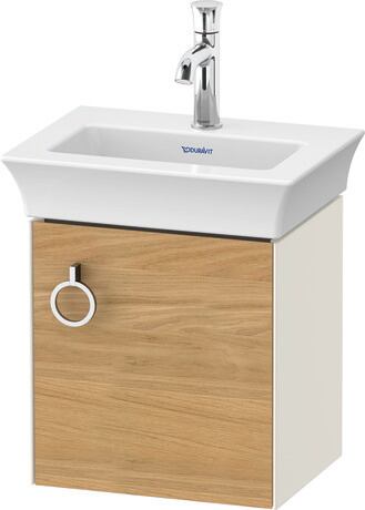 Vanity unit wall-mounted, WT4250RH5H4 Front: Natural Oak solid Matt, Solid wood, Corpus: Nordic white High Gloss, Lacquer