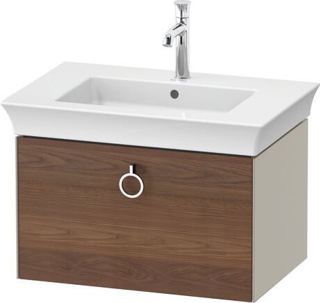 Vanity unit wall-mounted, WT425107760 Front: American walnut Matt, Solid wood, Corpus: taupe Satin Matt, Lacquer