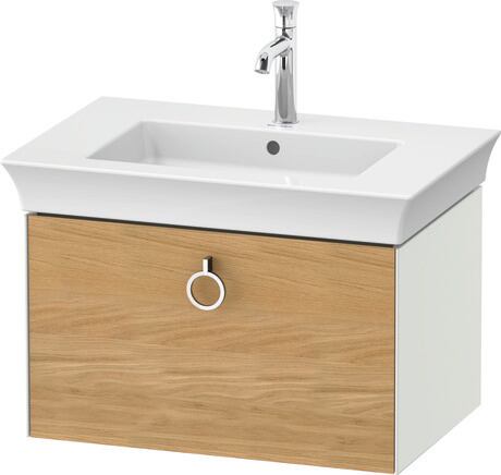 Vanity unit wall-mounted, WT42510H536 Front: Natural oak Matt, Solid wood, Corpus: White Satin Matt, Lacquer