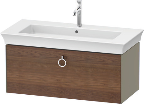 Vanity unit wall-mounted, WT4252077H2 Front: American walnut Matt, Solid wood, Corpus: Stone grey High Gloss, Lacquer