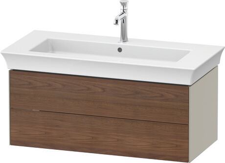 Vanity unit wall-mounted, WT434207760 Front: American walnut Matt, Solid wood, Corpus: taupe Satin Matt, Lacquer