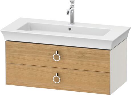 Vanity unit wall-mounted, WT43520H539 Front: Natural Oak solid Matt, Solid wood, Corpus: Nordic white Satin Matt, Lacquer