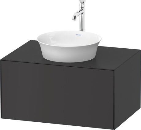 Console vanity unit wall-mounted, WT497505858 Graphite Satin Matt, Lacquer