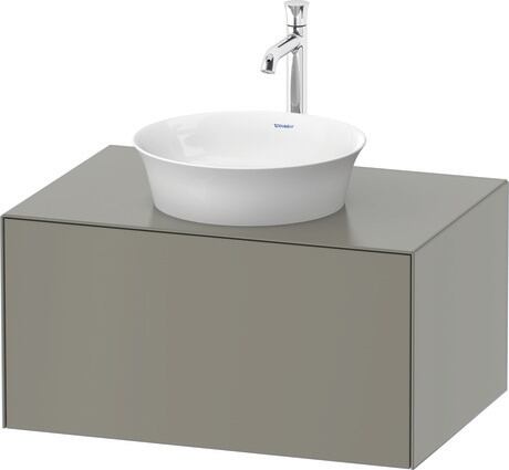 Console vanity unit wall-mounted, WT497509292 Stone grey Satin Matt, Lacquer