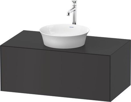 Console vanity unit wall-mounted, WT497605858 Graphite Satin Matt, Lacquer