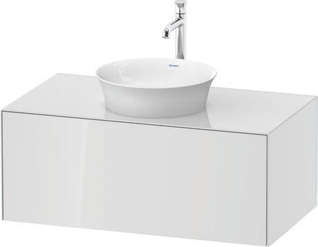 Console vanity unit wall-mounted, WT497608585 White High Gloss, Lacquer