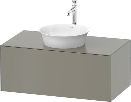 Console vanity unit wall-mounted, WT497609292 Stone grey Satin Matt, Lacquer