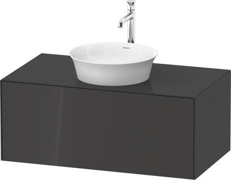 Console vanity unit wall-mounted, WT49760H1H1 Graphite High Gloss, Lacquer