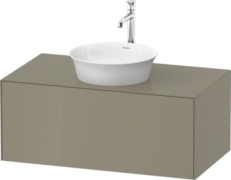 Console vanity unit wall-mounted, WT49760H2H2 Stone grey High Gloss, Lacquer