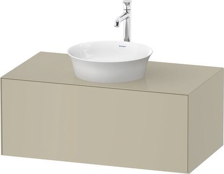 Console vanity unit wall-mounted, WT49760H3H3 taupe High Gloss, Lacquer