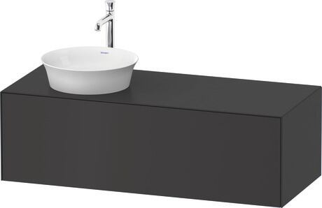 Console vanity unit wall-mounted, WT4977L5858 Graphite Satin Matt, Lacquer