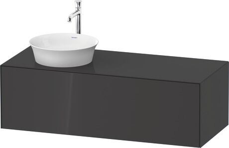 Console vanity unit wall-mounted, WT4977LH1H1 Graphite High Gloss, Lacquer