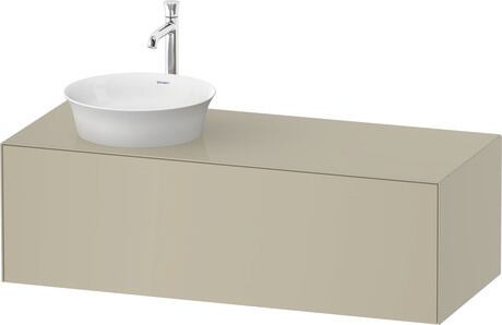 Console vanity unit wall-mounted, WT4977LH3H3 taupe High Gloss, Lacquer