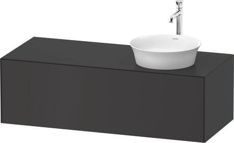 Console vanity unit wall-mounted, WT4977R5858 Graphite Satin Matt, Lacquer