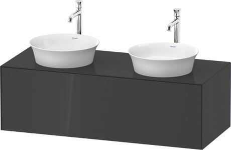 Console vanity unit wall-mounted, WT4978BH1H1 Graphite High Gloss, Lacquer