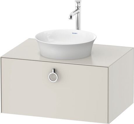 Console vanity unit wall-mounted, WT498003939 Nordic white Satin Matt, Lacquer