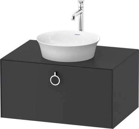 Console vanity unit wall-mounted, WT498005858 Graphite Satin Matt, Lacquer