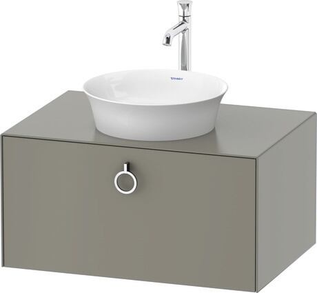 Console vanity unit wall-mounted, WT498009292 Stone grey Satin Matt, Lacquer