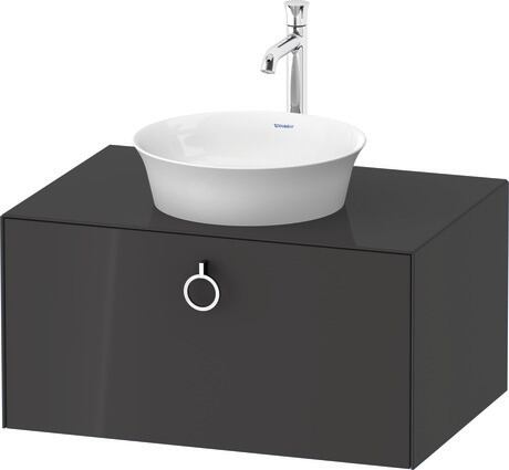 Console vanity unit wall-mounted, WT49800H1H1 Graphite High Gloss, Lacquer