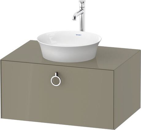 Console vanity unit wall-mounted, WT49800H2H2 Stone grey High Gloss, Lacquer