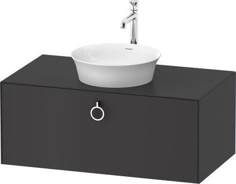 Console vanity unit wall-mounted, WT498105858 Graphite Satin Matt, Lacquer