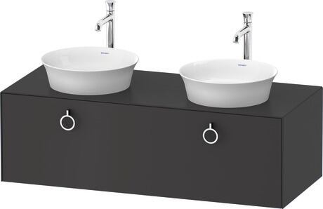 Console vanity unit wall-mounted, WT4983B5858 Graphite Satin Matt, Lacquer