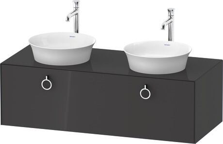 Console vanity unit wall-mounted, WT4983BH1H1 Graphite High Gloss, Lacquer