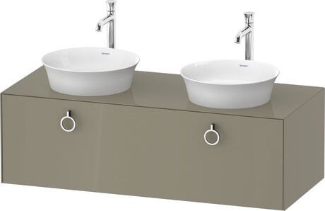 Console vanity unit wall-mounted, WT4983BH2H2 Stone grey High Gloss, Lacquer