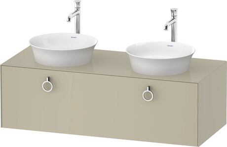 Console vanity unit wall-mounted, WT4983BH3H3 taupe High Gloss, Lacquer